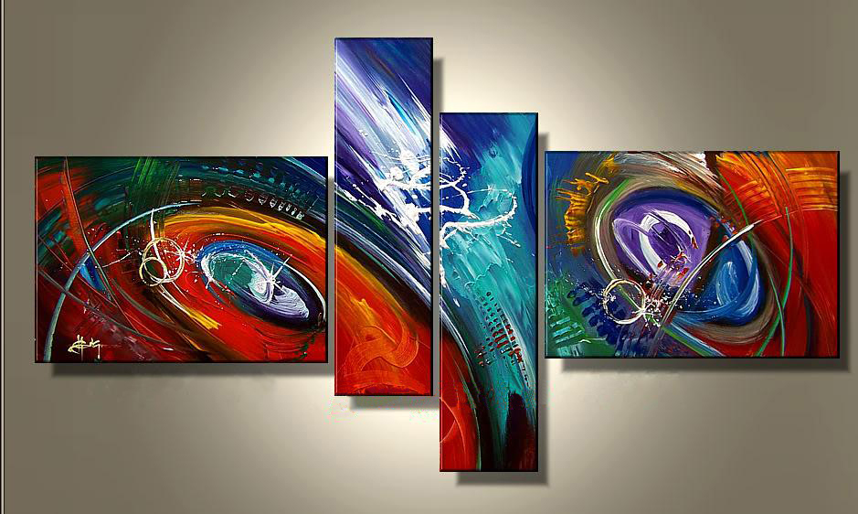 abstract hand painted 4 pieces group oil painting on canvas tds-th159 abstract hand painted 4 pieces group oil painting on canvas tds-th159