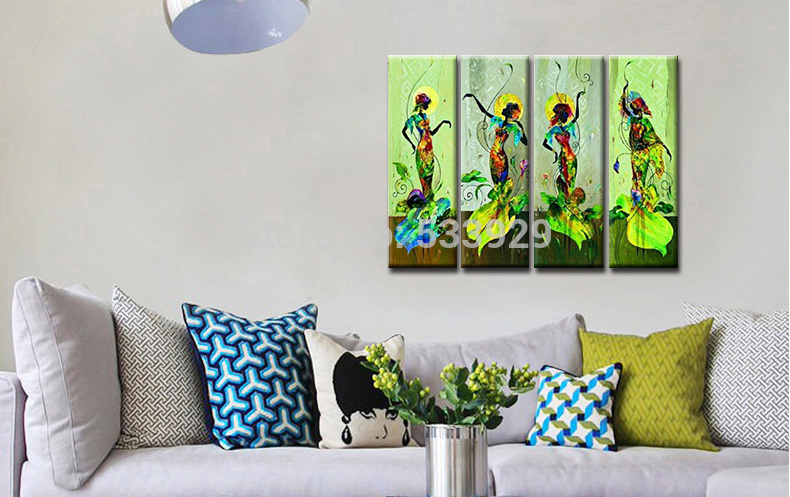 dsicount 4pcs hand painted art oil painting on canvas oil painting for home decor wall decor painting canvas wall art picture