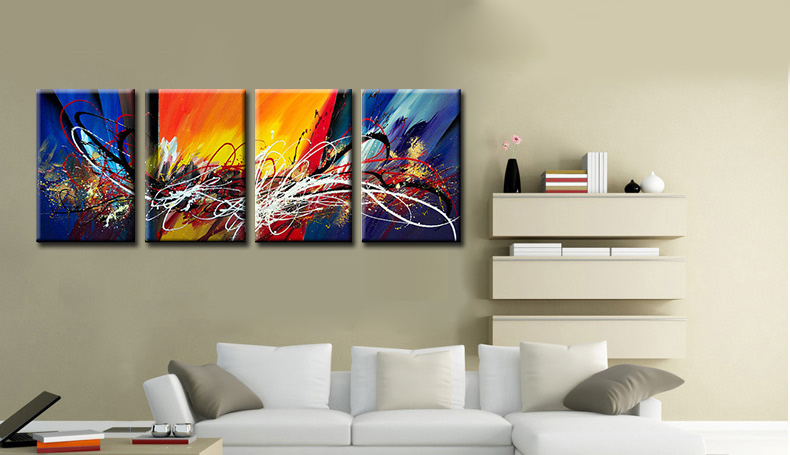 sell 4pcs abstract hand painted home wall decor art oil painting on canvas for living room sell 4pcs abstract hand painted home wall decor art oil painting on canvas for living room