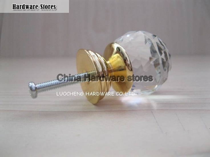 40PCS/LOT 30MM CUT CLEAR CRYSTAL CABINT KNOB ON GOLD BRASS BASE 40PCS/LOT 30MM CUT CLEAR CRYSTAL CABINT KNOB ON GOLD BRASS BASE