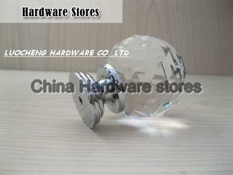 4PCS/LOT DHL 50MM CUT CLEAR CRYSTAL KNOB ON A CHROME BRASS BASE 4PCS/LOT DHL 50MM CUT CLEAR CRYSTAL KNOB ON A CHROME BRASS BASE