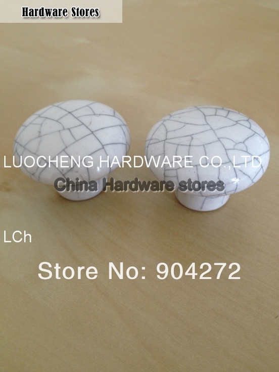 50 PCS/LOT 38MM CRACKLE WHITE CERAMIC KNOB CERAMIC HANDLES CABINET KNOB DOOR KNOBS ZINC KNOBS