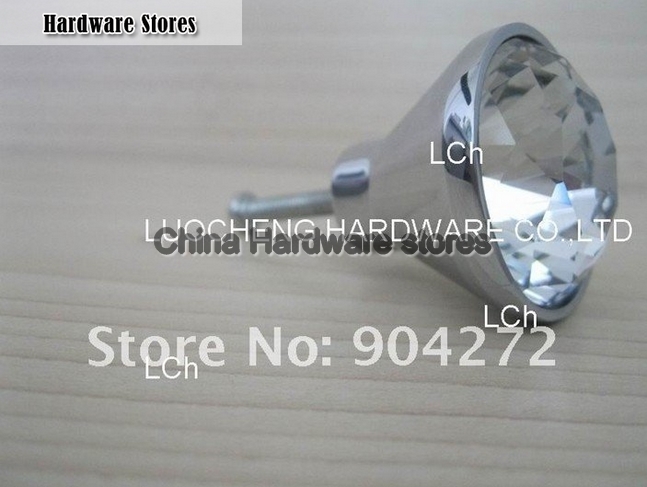 50 PCS/LOT 35MM CLEAR CRYSTAL CABINET KNOB ON A CHROME ZINC BASE 50 PCS/LOT 35MM CLEAR CRYSTAL CABINET KNOB ON A CHROME ZINC BASE