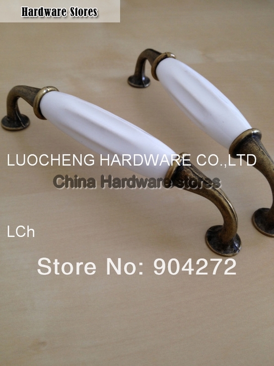 50 PCS/LOT HOLE TO HOLE 128MM PEARL WHITE CERAMIC HANDLES CABINET KNOB DOOR KNOBS ZINC KNOBS