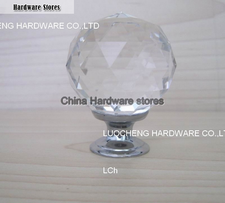 50PCS / LOT 40MM CLEAR CUT GLASS DRAWER KNOBS WITH SMALL ZINC BASE CHROME FINISH 50PCS / LOT 40MM CLEAR CUT GLASS DRAWER KNOBS WITH SMALL ZINC BASE CHROME FINISH