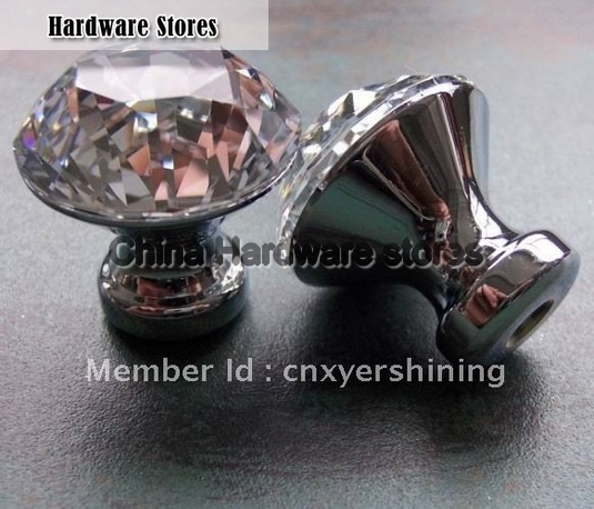50PCS/ LOT 30 MM CLEAR CRYSTAL DIAMOND CABINET KNOBS WITH ZINC CHROME BACK PLATE 50PCS/ LOT 30 MM CLEAR CRYSTAL DIAMOND CABINET KNOBS WITH ZINC CHROME BACK PLATE