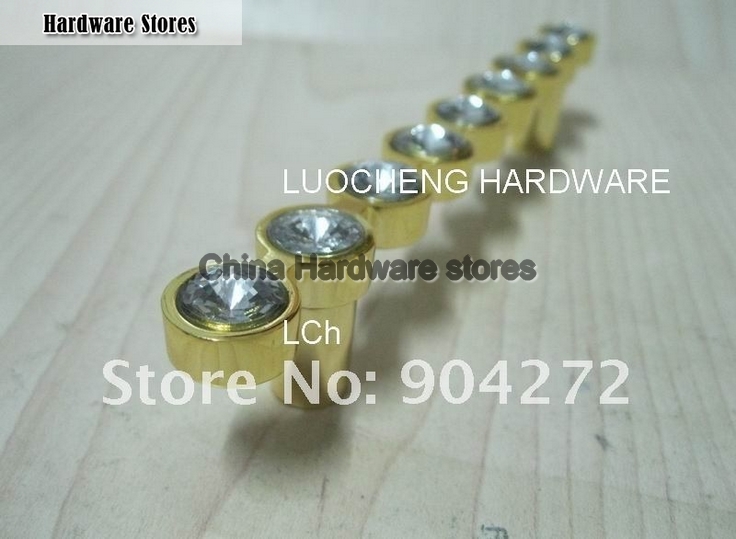 50PCS/ LOT 140 MM CLEAR CRYSTAL HANDLE WITH ALUMINIUM ALLOY GOLD METAL PART 50PCS/ LOT 140 MM CLEAR CRYSTAL HANDLE WITH ALUMINIUM ALLOY GOLD METAL PART