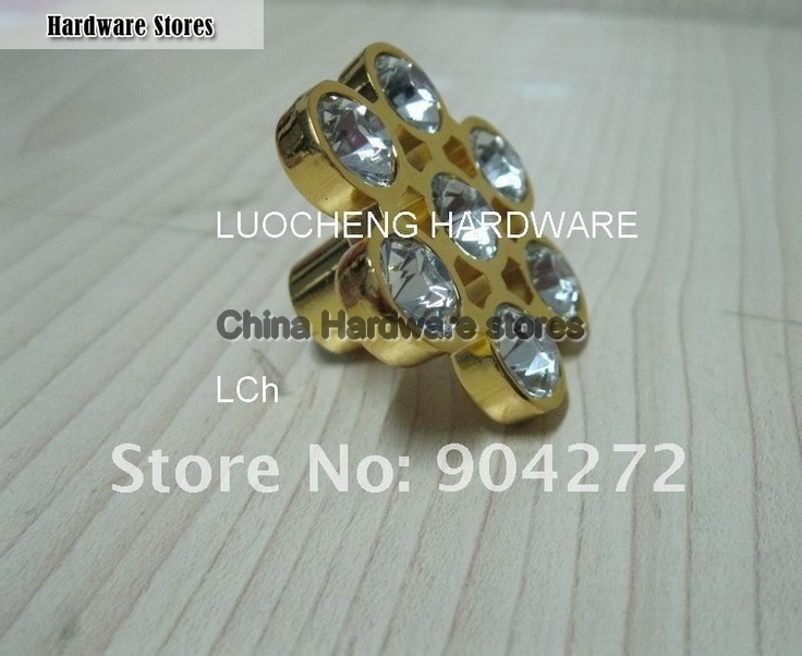 50PCS/ LOT FLOWER CLEAR CRYSTAL KNOBS WITH ALUMINIUM ALLOY GOLD METAL PART 50PCS/ LOT FLOWER CLEAR CRYSTAL KNOBS WITH ALUMINIUM ALLOY GOLD METAL PART