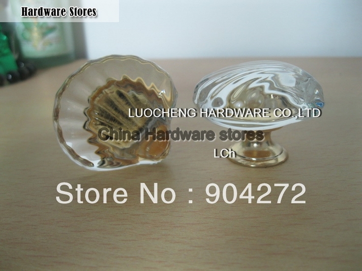 50PCS/LOT SHELL CLEAR CRYSTAL KNOB WITH GOLD ZINC BASE 50PCS/LOT SHELL CLEAR CRYSTAL KNOB WITH GOLD ZINC BASE