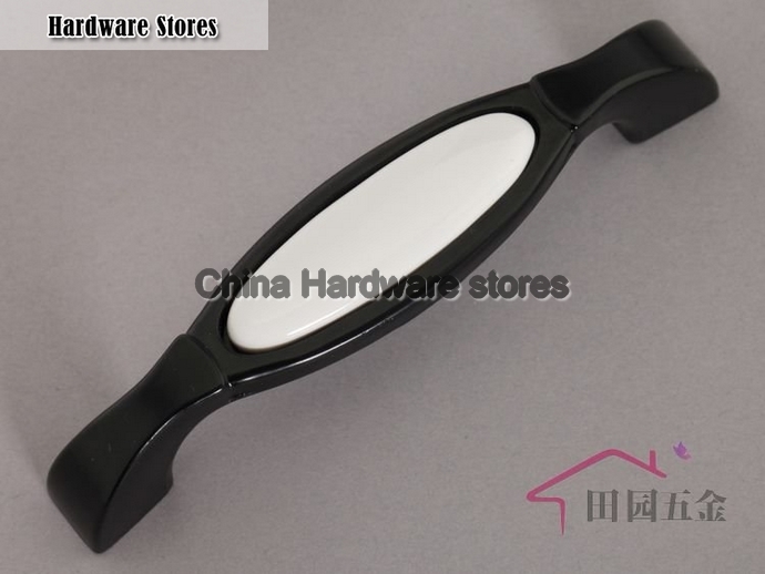 96mm Black-White Ceramic cabint handle, Drawer Pull handle C:96mm L:122mm 96mm Black-White Ceramic cabint handle, Drawer Pull handle C:96mm L:122mm