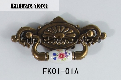 Antique brass door handles and knobs/ drawer pulls/ furniture hardware FK01-01A