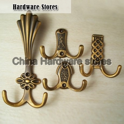 Antique copper hook rural clothes creative household coat hook Antique copper hook rural clothes creative household coat hook