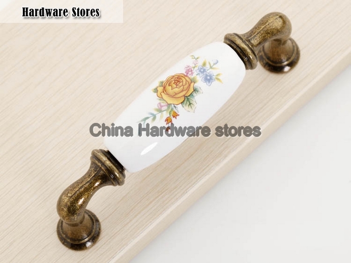 AntiqueCeramic Kitchen Cabinet And Furniture Door Handle(C.C.96mm, 110mm)
