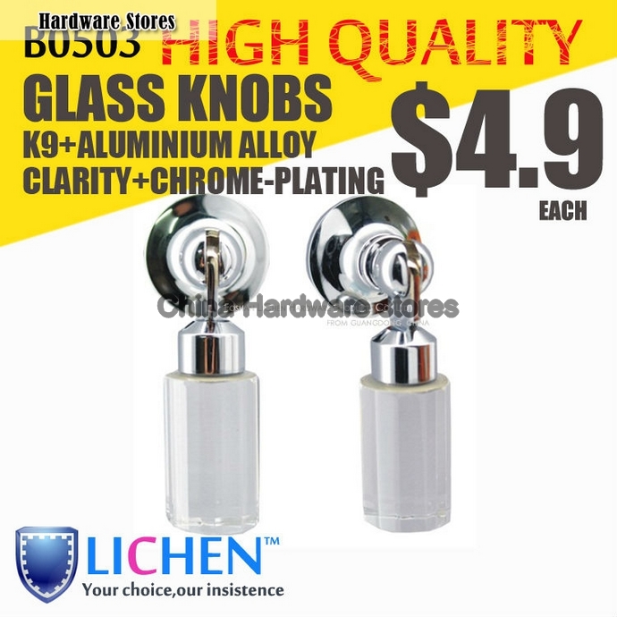 B0503 pendants aluminium alloy+k9 glass Crystal glass knobs LICHEN drawer knobs Furniture cupboard Armoire Handle&knobs