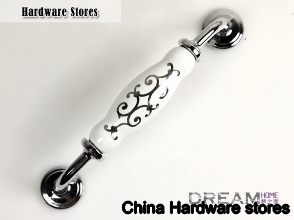 Europen standard Ceramic drawer handle C:128mm L:150mm AI99PC