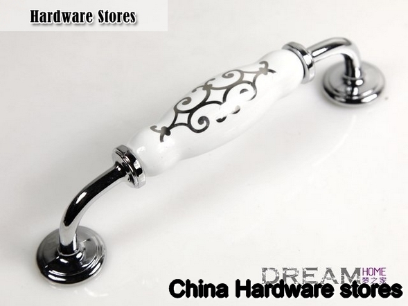 Europen standard Ceramic drawer handle C:128mm L:150mm AI99PC