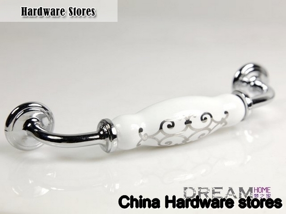 Europen standard Ceramic drawer handle C:128mm L:150mm AI99PC