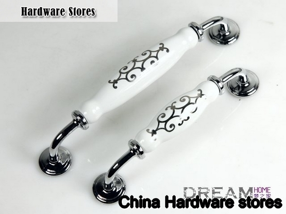 Europen standard Ceramic drawer handle C:128mm L:150mm AI99PC