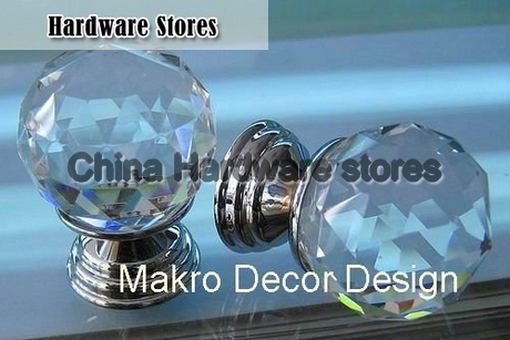 Clear crystal furniture knob10pcs lot30mmbrass basechrome plated