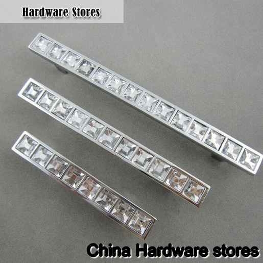 K9 Top Quality Crystal Glass Handle Knob Cabinet Door New (C.C.:128mm,Length:170mm)