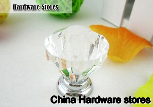 Crystal Glass Handle Knob Cabinet Door New (Diameter.:31mm)