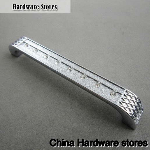 K9 Clear Crystal Chrome Cabinet Drawer Glass Knob Handle New (C.C.:128mm,Length:140mm)