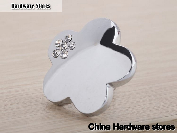 K9 Crystal Glass Chorme Star Handle Knob Cabinet Door New (Diameter.:35mm)