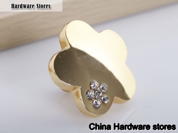 K9 Crystal Glass Gold Star Handle Knob Cabinet Door New (Diameter.:35mm)