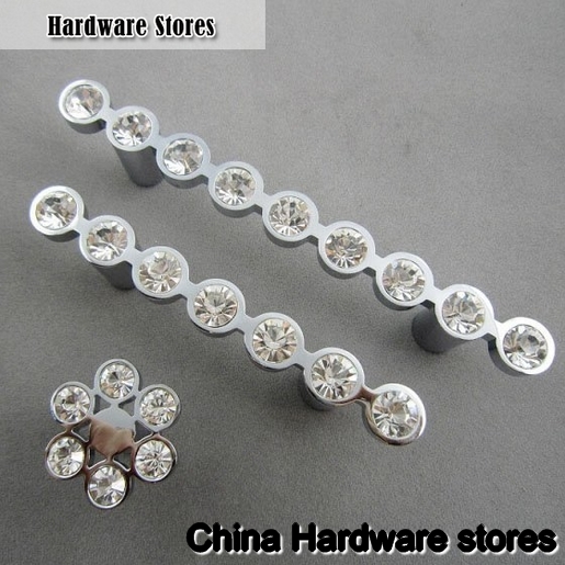 New Products Clear Crystal Modern European Drawer Cabinet Door Handles (C.C.:64mm,Length:110mm)