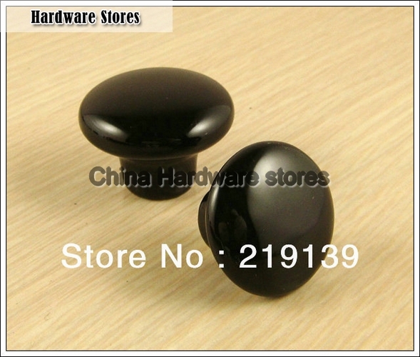 Black Ceramic Bedroom Furniture Kitchen Cabinet Pulls Drawer Porcelain Knob Handles