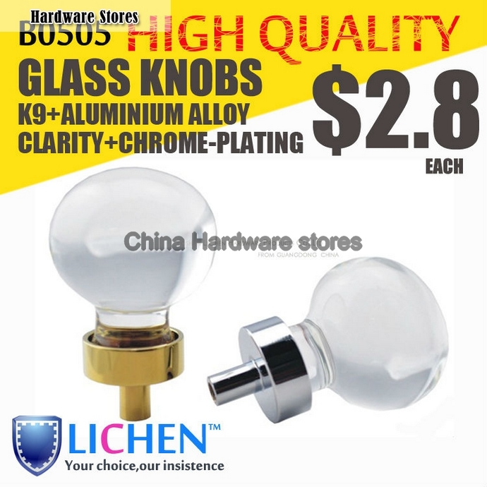Furniture cupboard Armoire Handle&knobs B0505 circular aluminium alloy+k9 glass Crystal glass knobs LICHEN drawer knobs