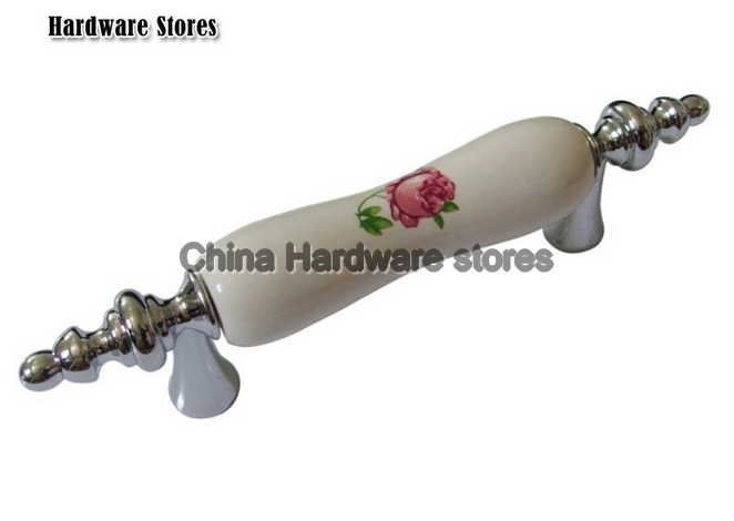 Home garden hardware pink rose door handles and knobs/ wardrobe accessories/ drawer knobs and pulls/ kitchen handles D02-PC