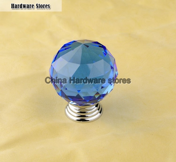 Luxury K9 Crystal Glass Chrome Cabinet Cupboard Door Knob R6002(Diameter:30mm, Color:Blue ) Luxury K9 Crystal Glass Chrome Cabinet Cupboard Door Knob R6002(Diameter:30mm, Color:Blue )