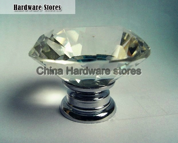 New Clear Cabinet Drawer shift Knob Crystal Glass Handle Door knobs 40mm crystal diamon knobs