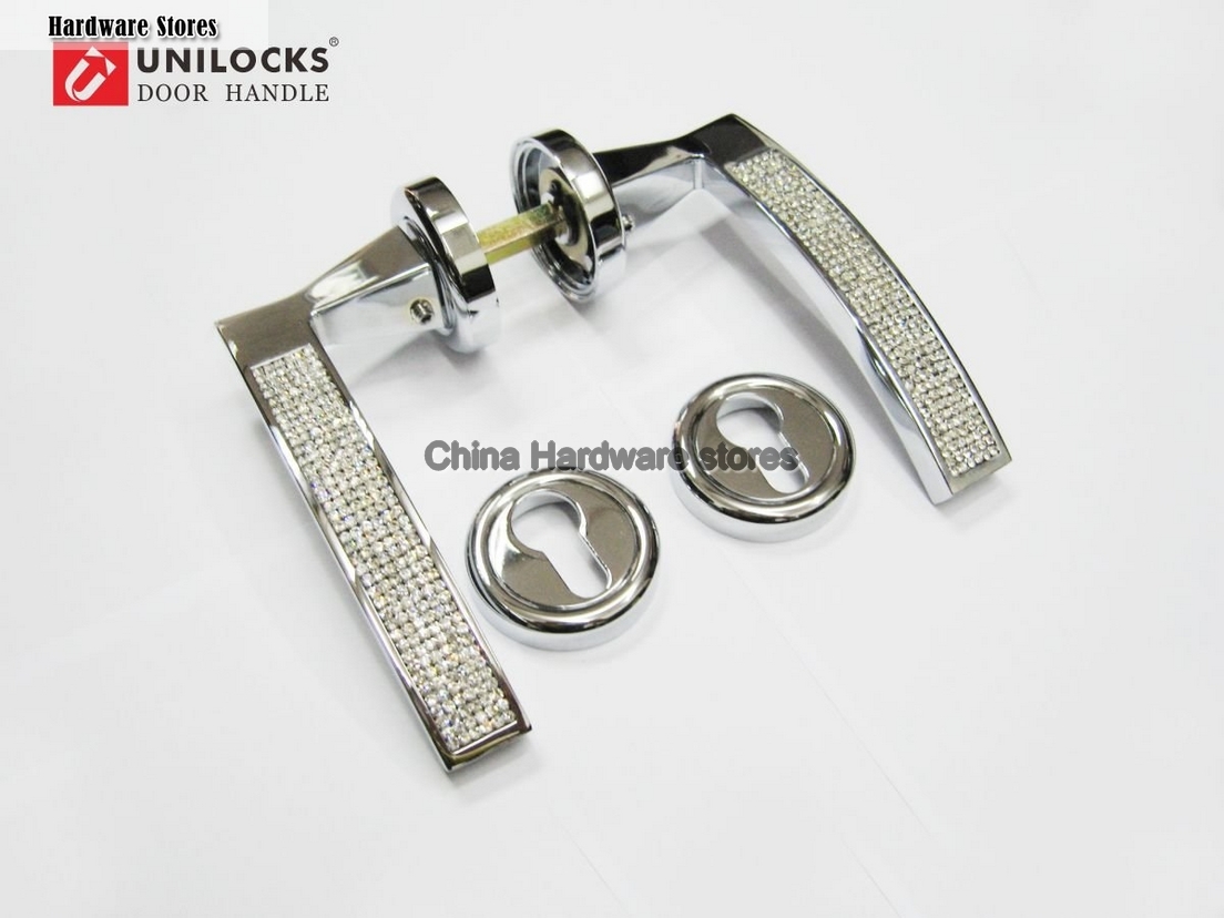 New Interior Design K9 Clear Crystal Diamond Door Hardware Levers and Handle