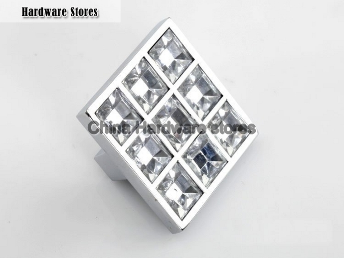 New Square Handle Clear Crystal Glass Drawer Cabinet Knobs (Size: 38*38MM) New Square Handle Clear Crystal Glass Drawer Cabinet Knobs (Size: 38*38MM)