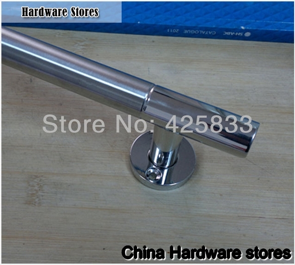 240mm 304 Stainless Steel Big Glass & Wood Handles Modern Furniture Drawer Pulls and Knobs Silver Drawer Handle Armoire Hardware