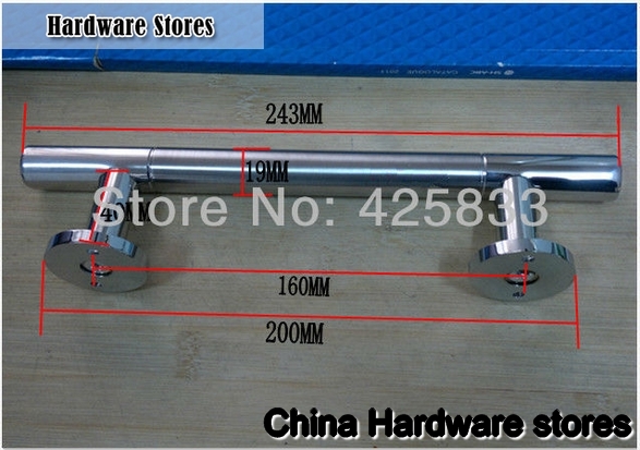 240mm 304 Stainless Steel Big Glass & Wood Handles Modern Furniture Drawer Pulls and Knobs Silver Drawer Handle Armoire Hardware