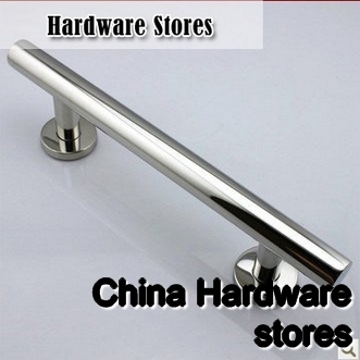 300mm 304 Stainless Steel Big Glass & Wood Door Handles Modern Furniture Dresser Chrome Silver Pulls and Knobs Drawer Hardware