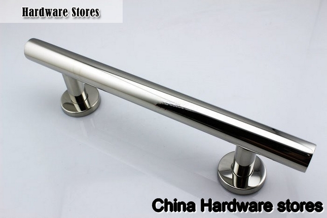300mm 304 Stainless Steel Big Glass & Wood Door Handles Modern Furniture Dresser Chrome Silver Pulls and Knobs Drawer Hardware