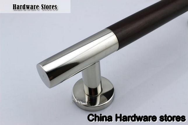 300mm 304 Stainless Steel &Walnut Glass & Wood Door Handles Furniture Dresser Chrome Silver Pulls and Knobs Drawer Hardware