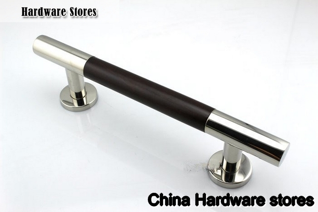 400mm 304 Stainless Steel &Walnut Glass & Wood Door Handles Cabimet Closet ChromeBlack ?Pulls and Knobs Drawer Rest Room Pulls