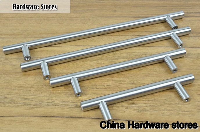Furniture Hardware Modern Solid Stainless Steel Kitchen Cabinet Handles and Knobs Bar T Handle(C.C.:320mm L:500mm)