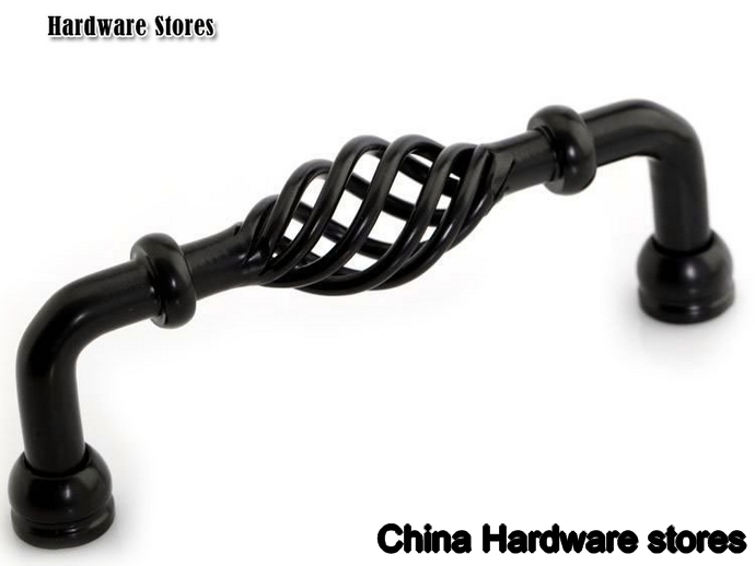10PCS/LOT Iron ?Birdcage Cabinet Pull Handle Matte Black Finish (C.C.:3.78'' ?L:4.13'')