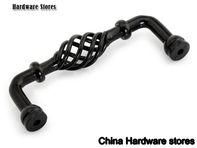 10PCS/LOT Iron ?Birdcage Cabinet Pull Handle Matte Black Finish (C.C.:3.78'' ?L:4.13'')