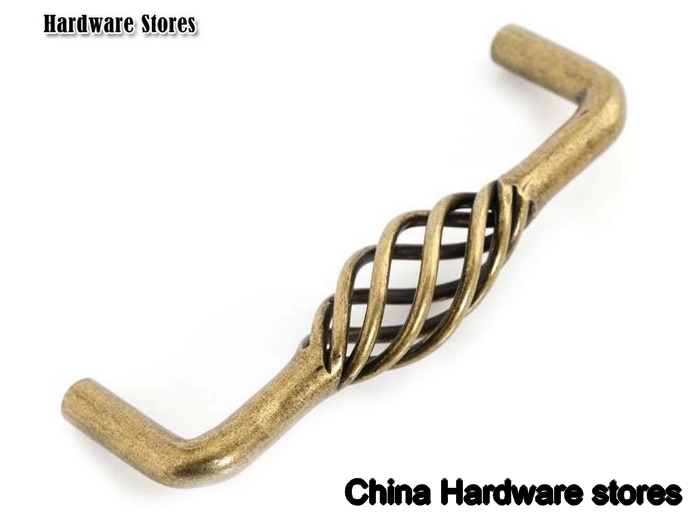 10Pcs/ Lot European style Antique Brass Birdcage Cabinet Drawer Pull Handle( C:C:96MM L:102MM )