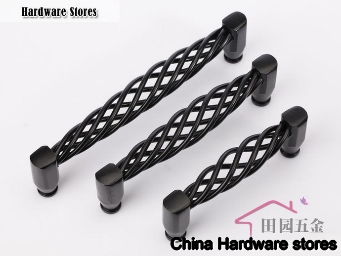 128mm Black birdcage furniture kitchen cabinet pull European style C:128mm L:140mm MH-128
