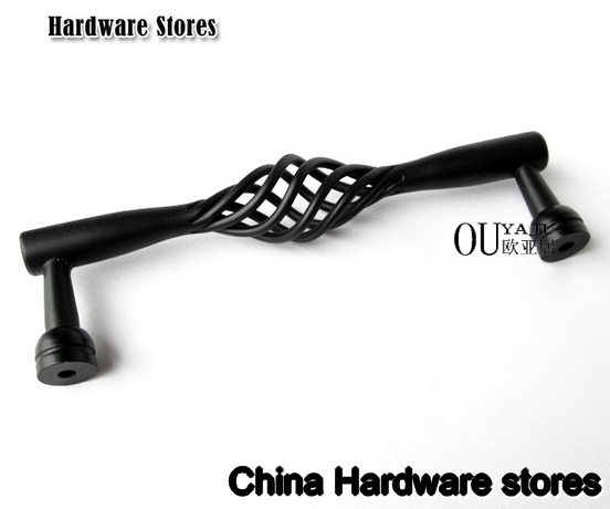 128mm Europen cabinet hardware /cabinet handle/ kitchen cabinet handle , black pull handle  C:128mm L:140mm