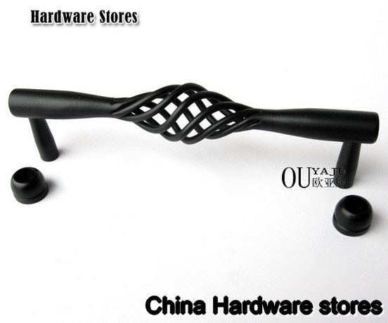 128mm Europen cabinet hardware /cabinet handle/ kitchen cabinet handle , black pull handle  C:128mm L:140mm