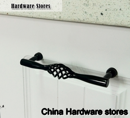 128mm Europen cabinet hardware /cabinet handle/ kitchen cabinet handle , black pull handle  C:128mm L:140mm